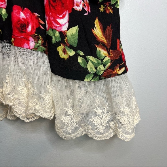 Umgee Women's Caged Floral Bell Sleeve Pullover Tunic Top Lace Y2K Boho Festival - Picture 6 of 14